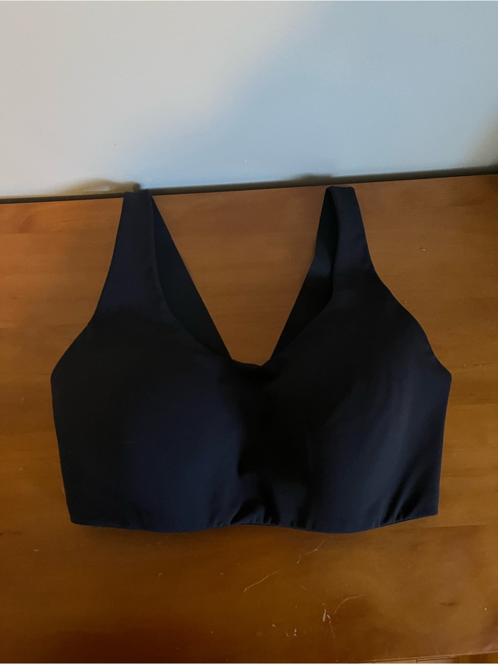 Oysho Black Seamless Longline Sports Bra V-Neck Bralette Crop Tank Size M